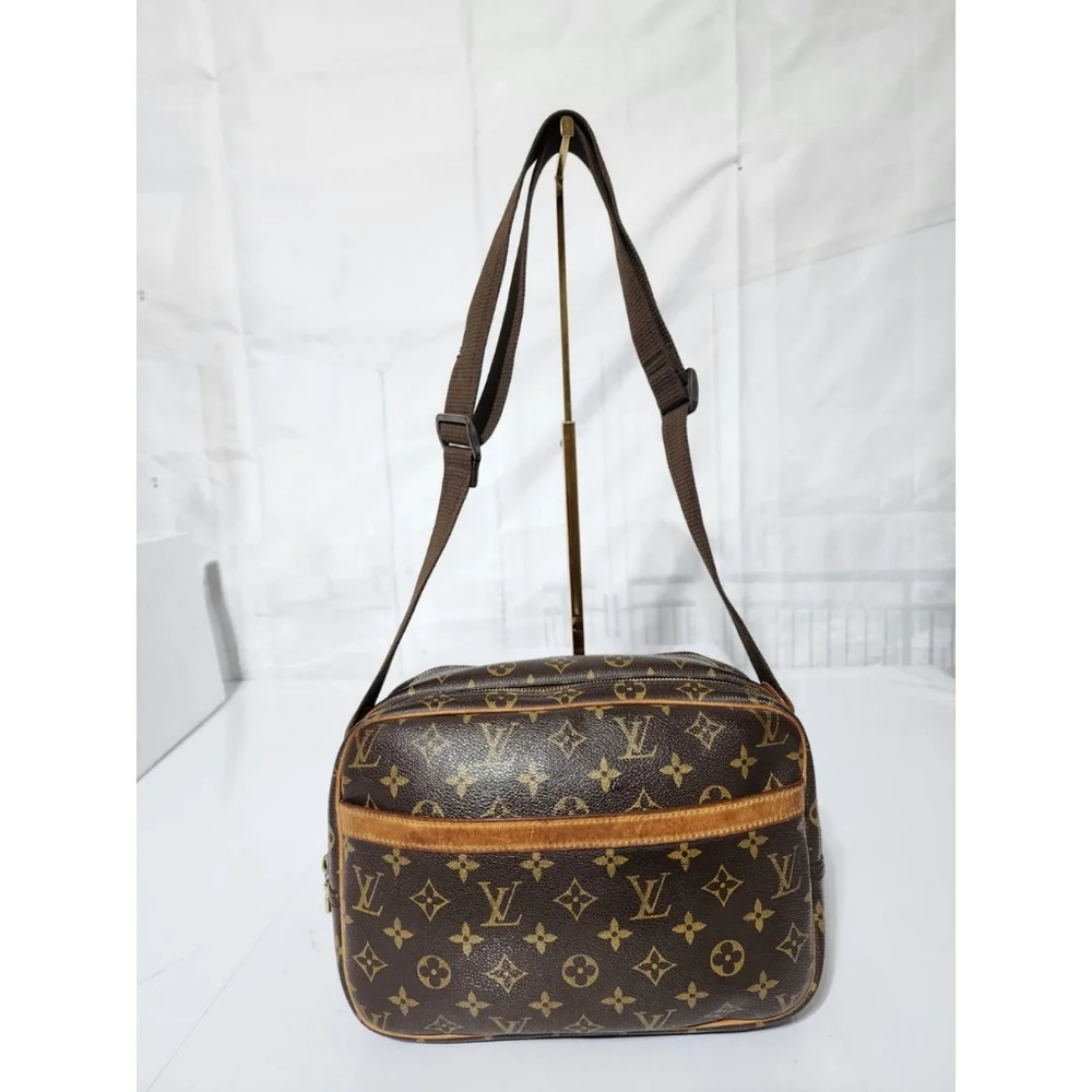 Louis Vuitton Reporter Shoulder Bag Brown/Beige